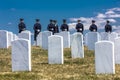 MARCH 26, 2018 - ARLINGTON, WASHINGTON D.C. - Honor Guard anticipates Burial at Arlington National. Saluting, photo Royalty Free Stock Photo