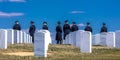 MARCH 26, 2018 - ARLINGTON, WASHINGTON D.C. - Honor Guard anticipates Burial at Arlington National. Saluting, unknown Royalty Free Stock Photo