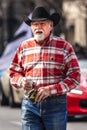 MARCH 3, 2018 - AUSTIN TEXAS - Local Cowboy celebrates Texas Independence Day Parade on Congress. March, Capitol