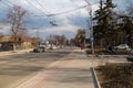 March 22, 2021 Balti, Moldova Drive cafe advertisement imitating European road signs. Background