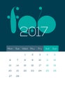 March 2017 - Beautiful, Modern, Fresh, Clean and Cool Calendar Royalty Free Stock Photo