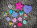 Collection of Polly Pocket`s, miniature dollhouses, that were very popular in the 90`s and now are coveted