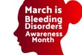 March is Bleeding Disorders Awareness Month concept. Female children face silhouette. Template for background, banner Royalty Free Stock Photo