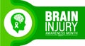 March is Brain Injury Awareness Month background template. Holiday concept. use to background, banner, placard, Royalty Free Stock Photo
