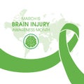 March is Brain Injury Awareness Month vector illustration Royalty Free Stock Photo