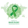 March is Brain Injury Awareness Month vector Royalty Free Stock Photo