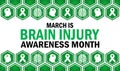 March Is Brain Injury Awareness Month Vector illustration Royalty Free Stock Photo