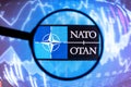 March 01, 2022, Brazil. In this photo illustration, a North Atlantic Treaty Organization NATO logo seen displayed on a computer