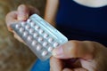 March 16, 2024, Brazil. A woman holds her birth control pill. The first over-the-counter birth control pill will be available in