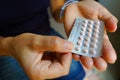 March 16, 2024, Brazil. A woman holds her birth control pill. The first over-the-counter birth control pill will be available in