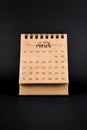 2024 March brown desk calendar