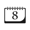 8 March calendar. Calendar icon vector flat design Royalty Free Stock Photo