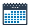 March Calendar Icon. Royalty Free Stock Photo