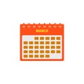 March Calendar Icon Set. Royalty Free Stock Photo