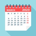 March 2023 Calendar Leaf - Vector Illustration