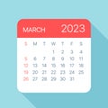 March 2023 Calendar Leaf - Vector Illustration