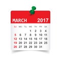 March 2017 calendar