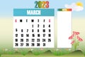 March 2023 - Calendar. Week starts on Sunday