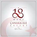 18 March, Canakkale Victory Day Turkey celebration card. Royalty Free Stock Photo