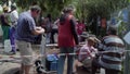 15 March 2018 - Cape Town, South Africa : Capetonians queue for water from a spring during the water crisis.