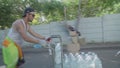 15 March 2018 - Cape Town, South Africa : Capetonians queue for water from a spring during the water crisis.