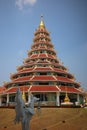 7 March 2020, Chiang Rai, Thailand, beautiful landscape Huay Pla Kang Temple Saw a remarkable pagoda Things to do in Chiang Rai