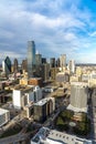 MARCH 5, 2018, DALLAS SKYLINE TEXAS, as seen from Reunion Tower Observeration. Interstate, America Royalty Free Stock Photo