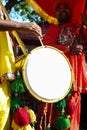 13 March 2022, Dang Darbar, Ahwa, Gujarat - india, Selective focus on Indian Musical Instrument which is decorated with Colorful