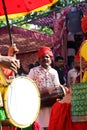 13 March 2022, Dang Darbar, Ahwa, Gujarat- India, Selective focus on Traditional dholak an Indian musical instrument in the tribal