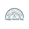 6 march - dentists day. Typography poster. Usable as background. Dentist Day greeting card