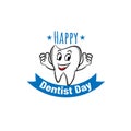 6 march - dentists day. Typography poster. Usable as background. Dentist Day greeting card