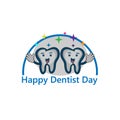 6 march - dentists day. Typography poster. Usable as background. Dentist Day greeting card