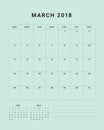 March 2018 desk calendar vector illustration