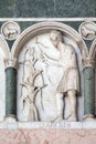 March, detail of the bass-relief representing the Labor of the months of the year, Cathedral in Lucca, Italy