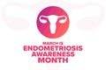 March is Endometriosis Awareness Month. Holiday concept. Template for background, banner, card, poster with text