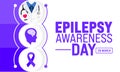 March is Epilepsy Awareness day or Purple Day background template. Holiday concept. use to background Royalty Free Stock Photo