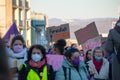 Kassel Hessen Germany - March 8,2022: Feminist protest on women's day 2022