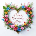 8 March. Floral Greeting card. Happy Women\'s Day.