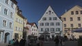 March 31, 2024. Fussen, Germany. Altstadt, Fuessen, Bayern, Deutschland. Old town in sunny weather with people resting