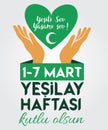 1-7 March Green Crescent Week. Translate: 1-7 Mart Yesilay Haftasi