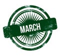 March - green grunge stamp