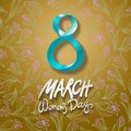 March 8 greeting card. International Womans Day. vector. background flower tulip art Royalty Free Stock Photo