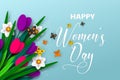 8 March greeting card for International Womens Day Royalty Free Stock Photo