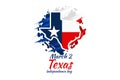 March 2, Independence day of Texas ector illustration.
