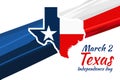 March 2, Independence day of Texas ector illustration.