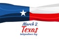 March 2, Independence day of Texas ector illustration.