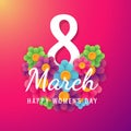8 march international women`s day background with flower petals. illustration can be used in the newsletter, brochures, postcards,