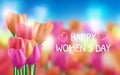 8 march international women's day background with flowers. Vector illustration Royalty Free Stock Photo