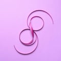 8 March, International Women`s Day Greeting, Purple Ribbon in 8 Shape Royalty Free Stock Photo