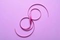 8 March, International Women`s Day Greeting, Purple Ribbon in 8 Shape Royalty Free Stock Photo